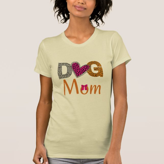 Camiseta Dog Mom Leopard Print/Trending Dog  Lover Gift (Frente)