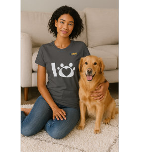 Camiseta Dog Mom Paw Heart – Presente Minimalista 