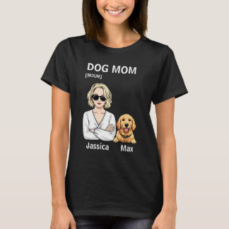 Camiseta Dog Mom Portrait With Golden Retriever Art