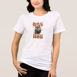 Camiseta Dog Mom – Silhueta da Mãe e do Cachorro –