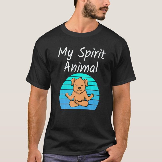 Camiseta Dog My Spirit Animal Relaxing Mediation Yoga  Humo (Frente)