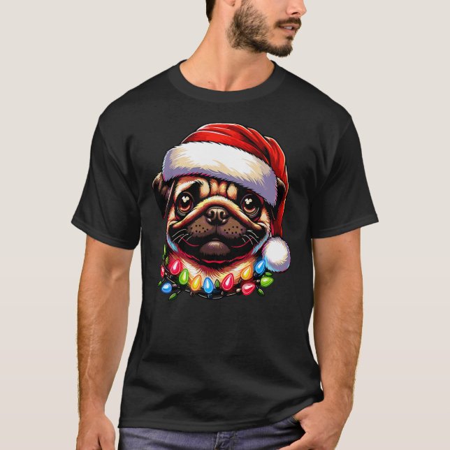 Camiseta Dog Owner Xmas Men Women Favorite Pug Christmas (Frente)