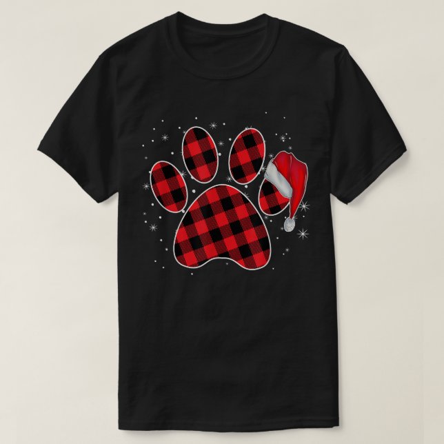 Camiseta Dog Paw Christmas Pajamas For Family Matching Outf (Frente do Design)