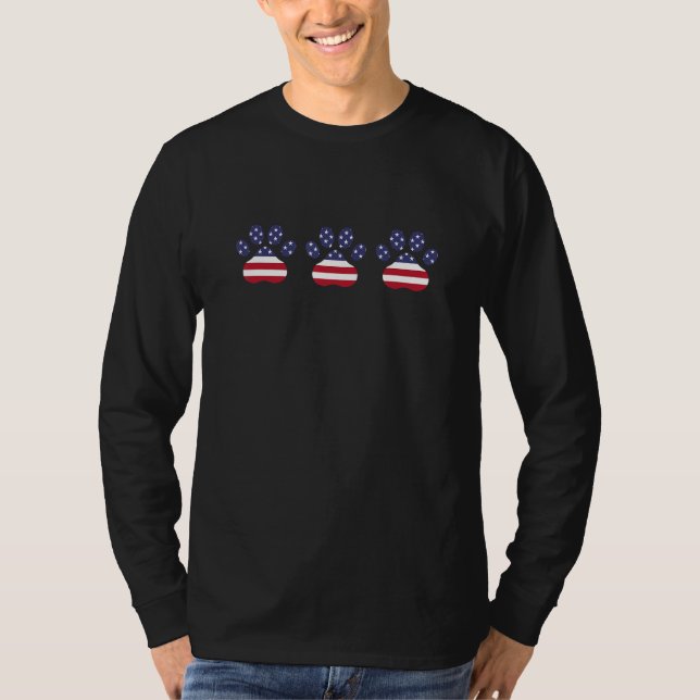 Camiseta Dog Paw Print American Flag Love Dogs Patriotic 4t (Frente)