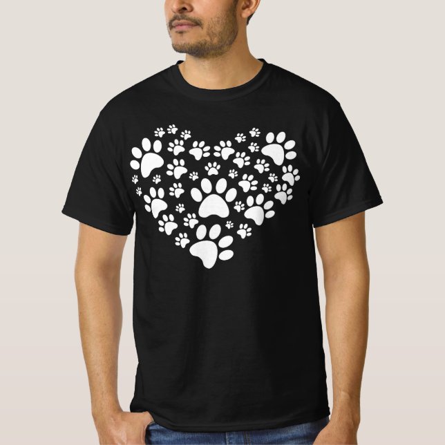 Camiseta Dog paws Heart (Frente)
