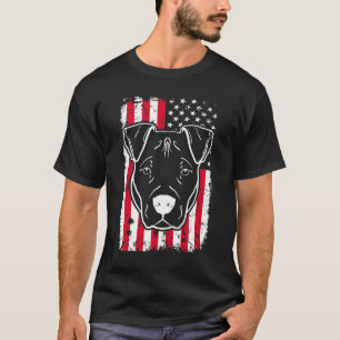 Camiseta Dog Pitbull Us American Flag