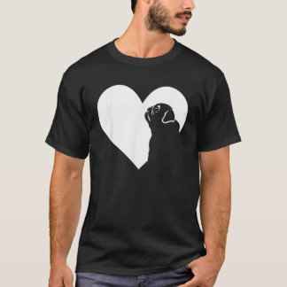 Camiseta Dog Pug Heart Silhouette Pug  for Men Women Girls 