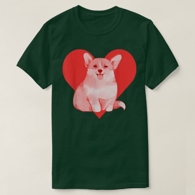 Camiseta Dog Red Heart Corgi -891 (Frente do Design)