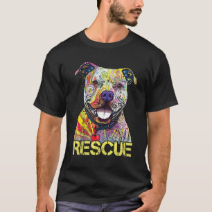 Camiseta Dog Rescut Colorfull Pitbull Dog Adotar Compro Don