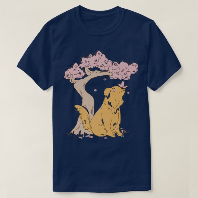 Camiseta Dog Sakura Cherry Blossom Flower Kawaii Japanese A (Frente do Design)