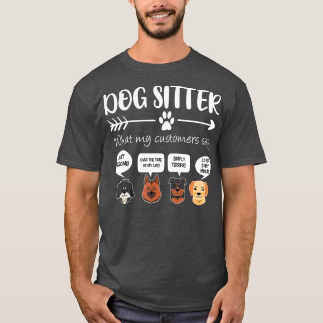 Camiseta Dog Sitter  Dog Sitter Gift Funny Dog Faces (Frente)