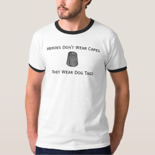 Camiseta Dog tags do desgaste dos heróis