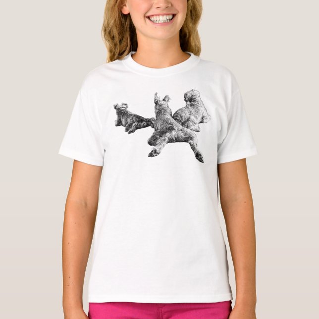 Camiseta Dog Trio T-Shirt – Realistic Back View (Frente)