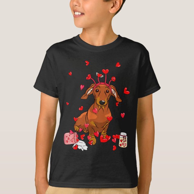 Camiseta Dog Valentine Gift Cute Dachshund Valentines Day M (Frente)