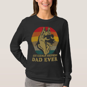Camiseta Dog Vintage Melhor Pai De German shepherd No Dia D