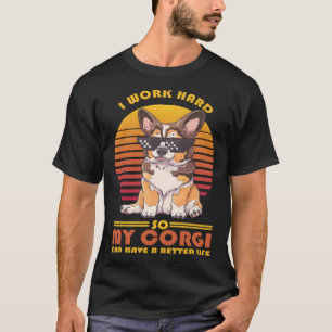 Camiseta Dog Vintage Retro Tricolor Corgi Proprietário