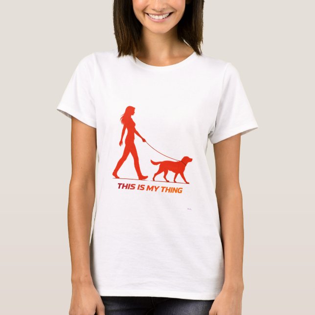 Camiseta Dog Walking Silhouette Minimal Lifestyle Design (Frente)