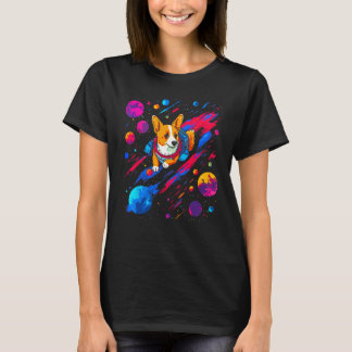 Camiseta Dog Welsh Corgi Space Planet Universe