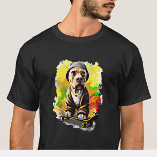 Camiseta Dog with Helmet on a Skateboard