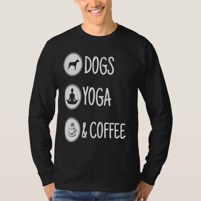 Camiseta Dog yoga and coffee (Frente)