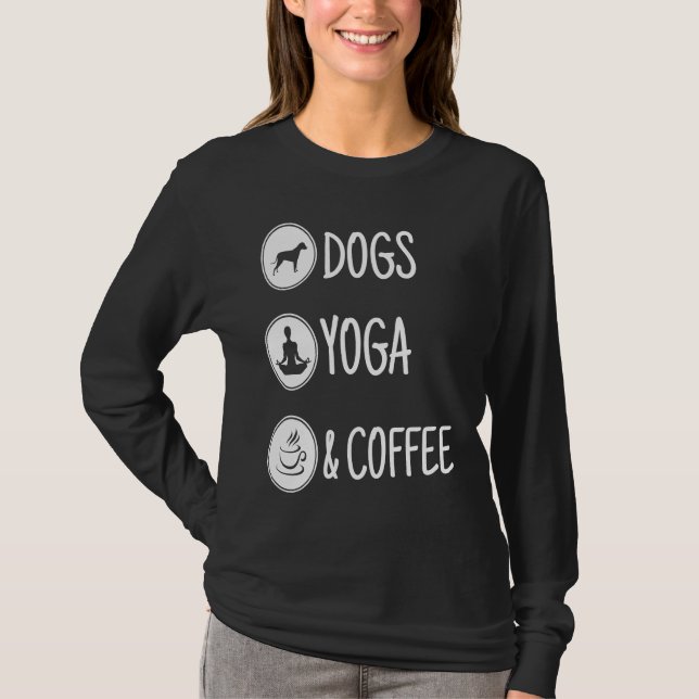 Camiseta Dog yoga and coffee (Frente)