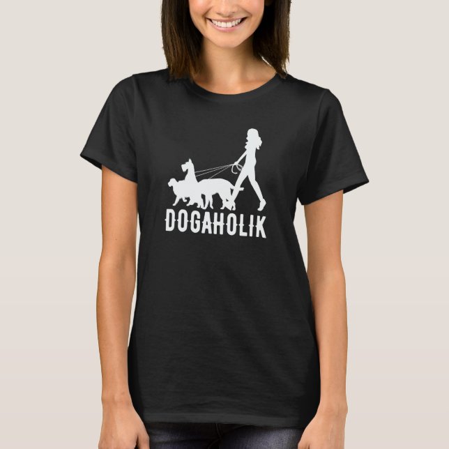 Camiseta Dogaholic  Walking With Dog Costume (Frente)