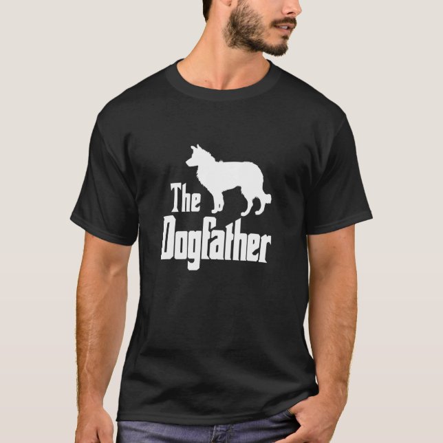 Camiseta Dogdad - Engraçado Presente, Engraçado Borda Colli (Frente)