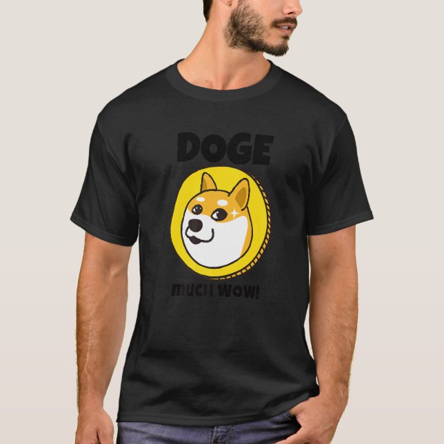 Camiseta Doge Muito Wow Dogecoin Shib Moeda meme criptomoed (Frente)