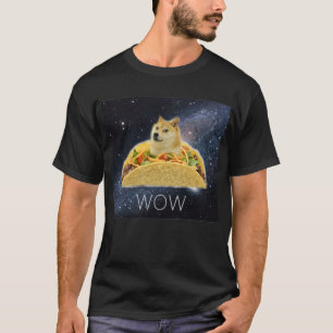 Camiseta Doge WOW Tacos no espaço memes com estrelas #Dogri
