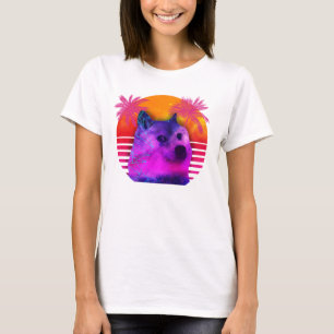 Camiseta Dogecoin 80s Retro Doge Hodl Para a Lua Engraçado