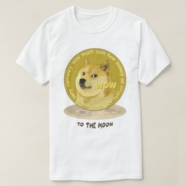 Camiseta DogeCoin - À Lua (Frente do Design)