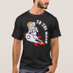 Camiseta Dogecoin ao meme do astronauta da Lua