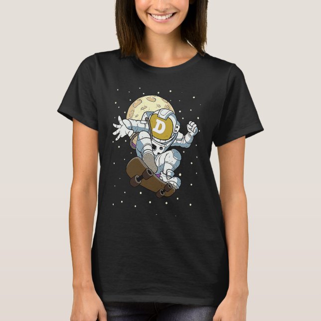Camiseta Dogecoin Astronaut  Blockchain Dogecoin To The Moo (Frente)