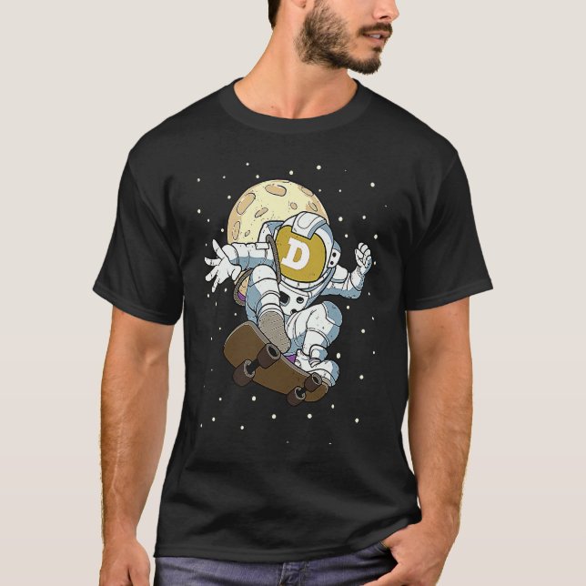 Camiseta Dogecoin Astronaut  Blockchain Dogecoin To The Moo (Frente)