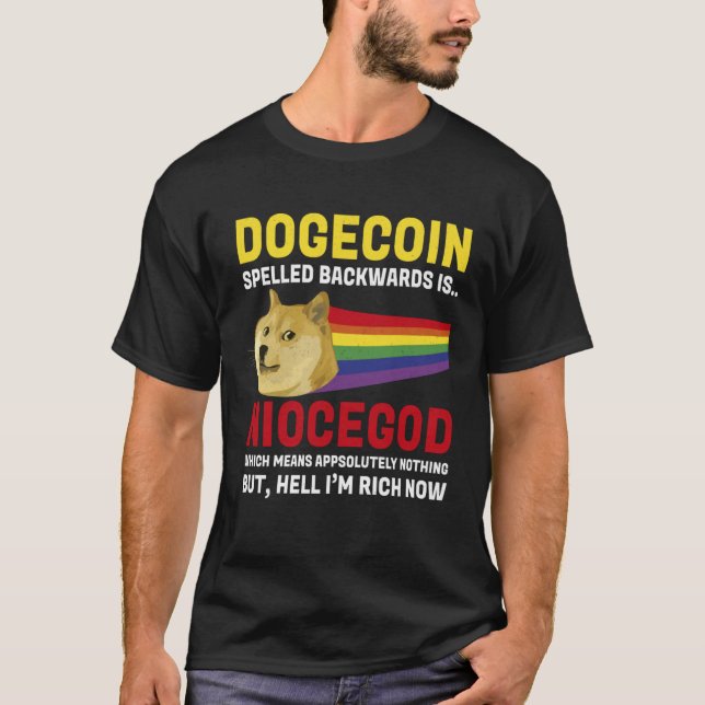 Camiseta Dogecoin Crypto Meme Dogecoin Backwards  Cryptocur (Frente)