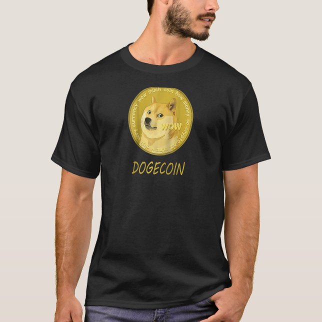 Camiseta Dogecoin Doge Hodl Até À Lua Crypto Meme Raglan (Frente)