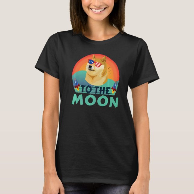 Camiseta Dogecoin Doge Hodl Para A Lua Crypto Meme Dogecoi (Frente)