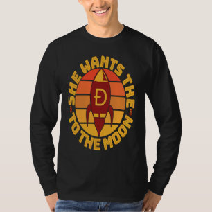 Camiseta Dogecoin meme Doge Ela quer o D Foguete para o