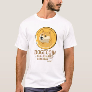 Camiseta Dogecoin Millionaire Funny HODL Cachorro Moedas Cr