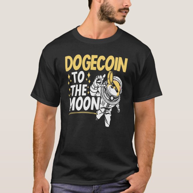Camiseta Dogecoin Para A Aster De Criptomoeda Da Lua Shiba  (Frente)