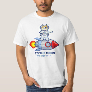 Camiseta Dogecoin Para A Cripto Do Cão Espacial Do Moon Roc