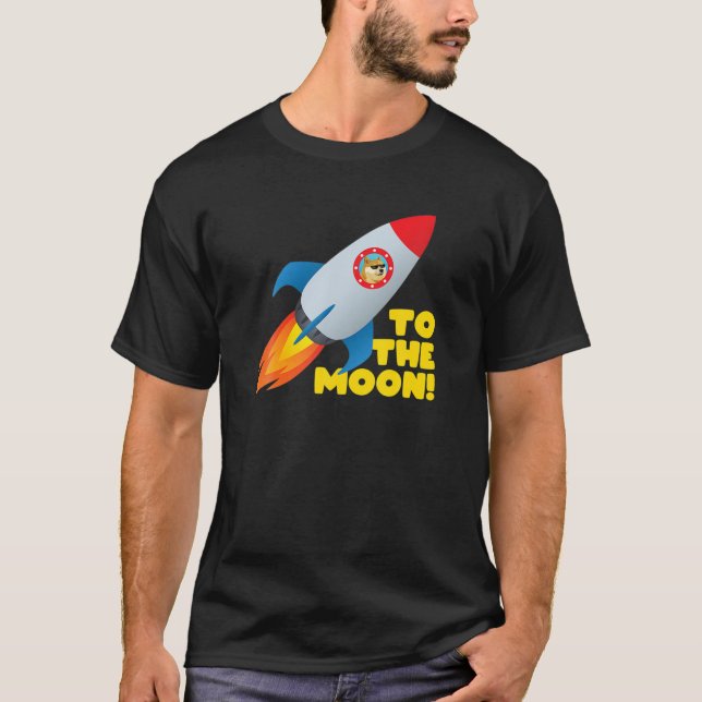 Camiseta Dogecoin Para A Cripto Engraçado Da Lua (Frente)