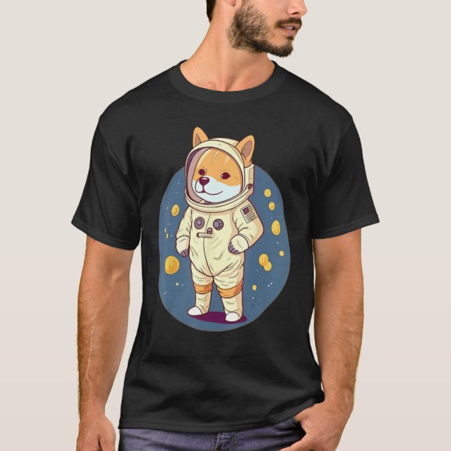 Camiseta Dogecoin To the Moon Astronaut Doge (Frente)