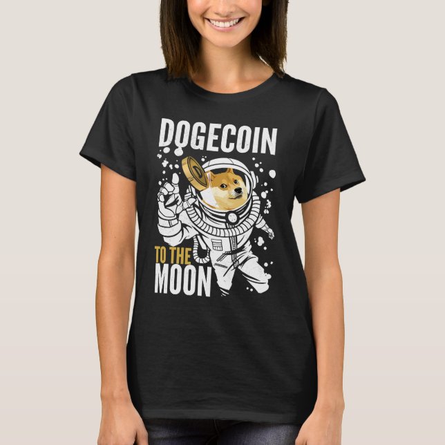Camiseta Dogecoin To The Moon Astronaut Doge Shiba (Frente)