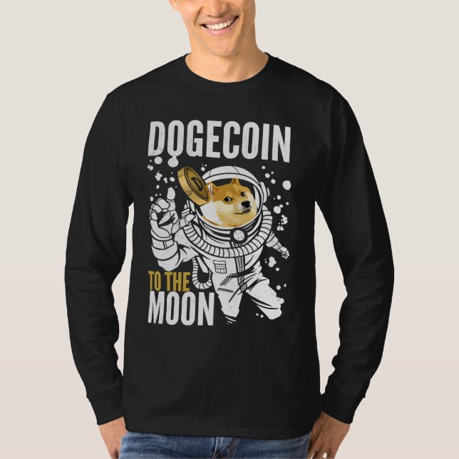 Camiseta Dogecoin To The Moon Astronaut Doge Shiba (Frente)