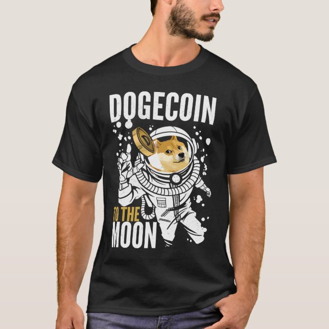 Camiseta Dogecoina Ao Cão-Lua Shiba (Frente)