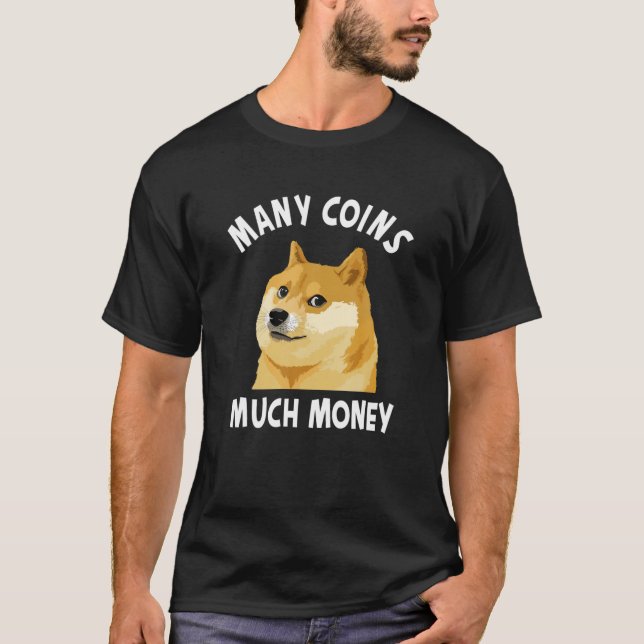 Camiseta Dogecoina - CÃES - Para Homens, Para Mulheres - HD (Frente)
