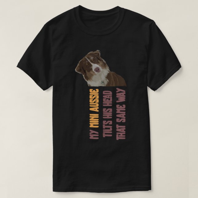 Camiseta Doggie Pet Dog Dog Dover Australian Shepherd (Frente do Design)