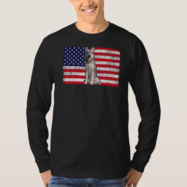 Camiseta Doggie Usa Proprietário De Cachorros Eua Siberian  (Frente)