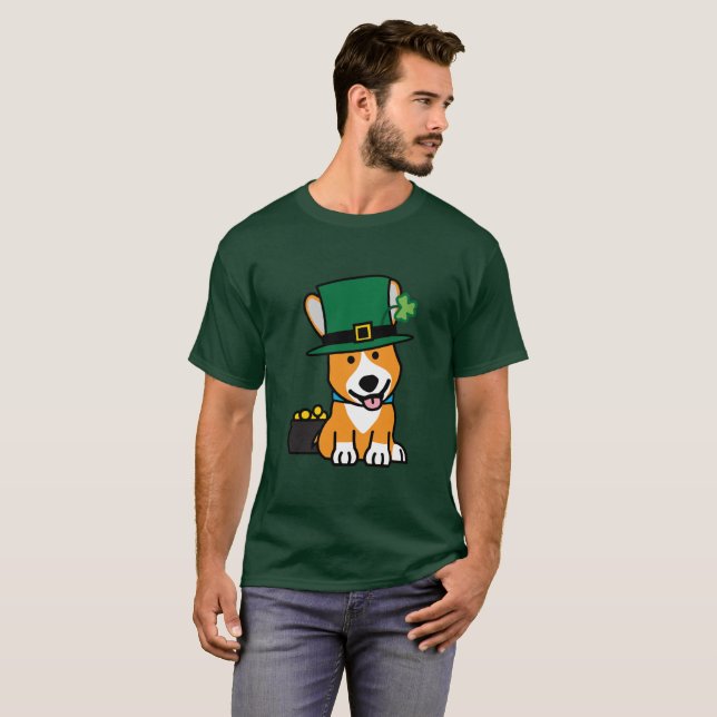 Camiseta Doggy do filhote de cachorro do cão do Leprechaun (Frente Completa)
